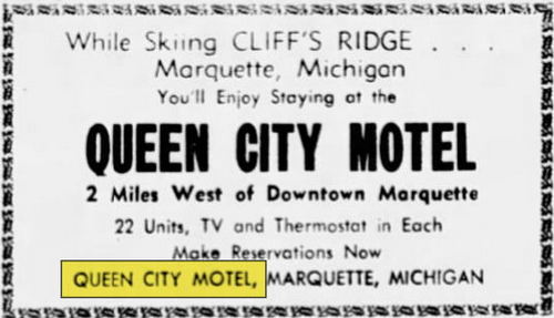 Queen City Motel - 1961 Ad